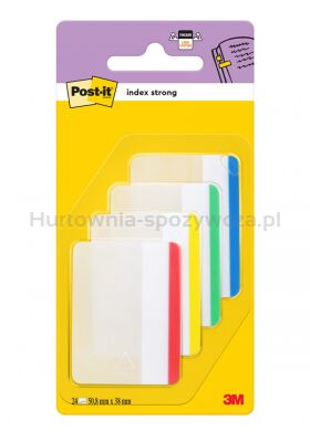 Post-It Zakładki indeksujące do archiwizacji (686-F1), PP, proste, 50,8x38,1mm, 4x6 kart., mix kolorów 