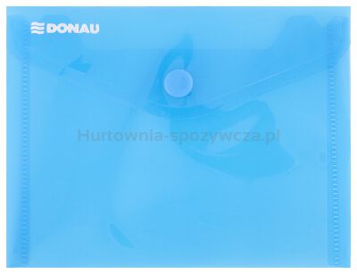 Teczka kopertowa DONAU zatrzask, PP, A6, 180mikr., niebieska