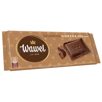 Wawel Czekolada delikatnie gorzka 43% cocoa 80g