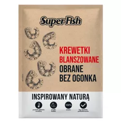 Superfish Krewetki białe blanszowane obrane bez ogonka, oczyszczone 10% glazury 700g/780g
