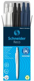 Długopis automatyczny SCHNEIDER Reco, M, box, 6 szt., mix kolorów