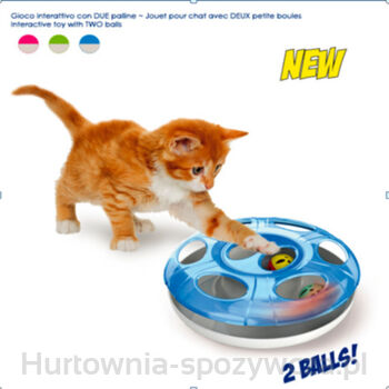 Zabawka interaktywna Ufo dla kotów - 2 piłki wewnątrz;  wymiary: 25 cm x 8 cm; podstawa antypoślizgowa