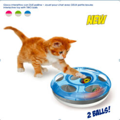 Zabawka interaktywna "Ufo" dla kotów - 2 piłki wewnątrz;  wymiary: 25 cm x 8 cm; podstawa antypoślizgowa