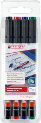 Edding Foliopis permanentny e-142 M 1 mm, 4 szt., mix kolorów 