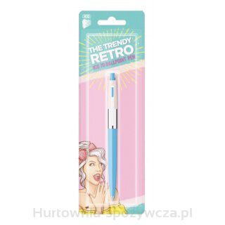Długopis Automatyczny Ico Retro 70'C, Pastel, Blister, Wkład Niebieski, Mix Kolorów