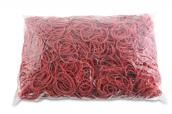 Gumki Recepturki Office Products, Średnica 40Mm, 1,5X1,5Mm, 60% Kauczuku, 1000G, Zgrzewka, Czerwone