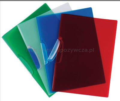 Q-Connect Skoroszyt z plastikowym klipsem, PP, A4, 520mikr., transparentny niebieski 