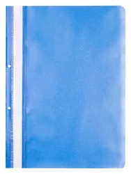 Skoroszyt OFFICE PRODUCTS, PP, A4, 2 otwory, 100/170mikr., wpinany, niebieski