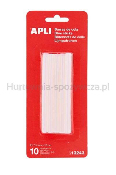 Apli Klej termotopliwy 7,5mm, 10szt., transparentny 