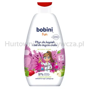 Bobini Fun Płyn Do Kąpieli I Żel Do Mycia Wysoka Piana O Zapachu Jabłuszka 500Ml