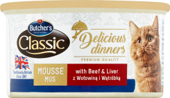 Butcher’S Delicious Dinners Cat Z Wołowiną I Wątróbką Mus 85G