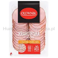 Krakowska kiełbasa sucha z filetem z kurczaka plastry 90 g Olewnik