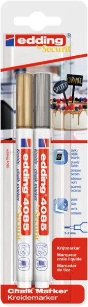 Marker kredowy e-4085 EDDING, 1-2 mm, blister, 2 szt., mix kolorów