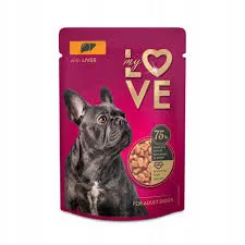 My Love pełnoporcjowa karma w saszetkach dla dorosłych psów z wątróbką 100g