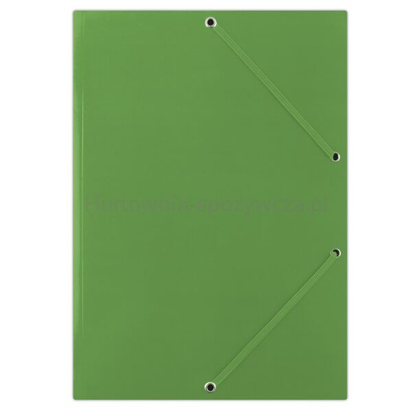 Donau Teczka z gumką karton, A4, 400gsm, 3-skrz., zielona 