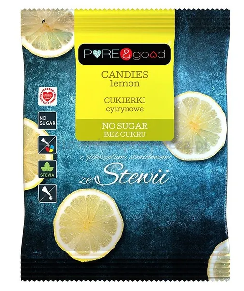 Cukierki Cytrynowe Ze Stewią B/C 50G