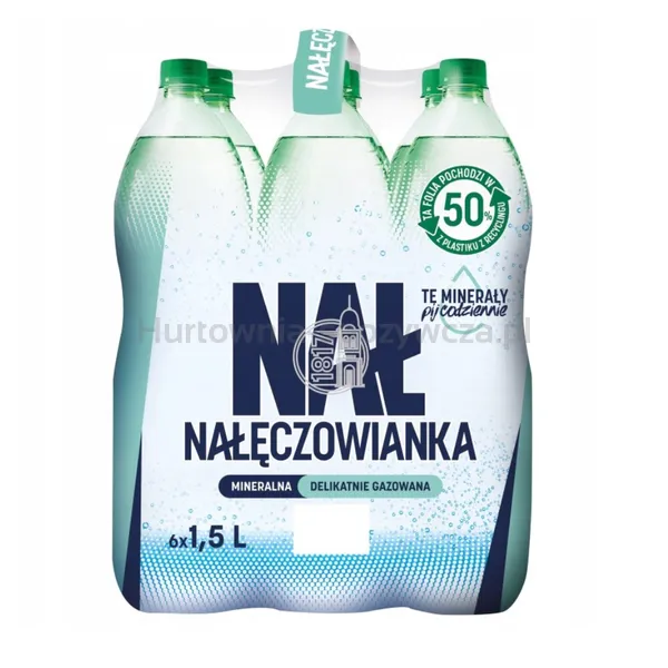 Woda Nałęczowianka Delikatnie Gazowana 1,5 L (w tym +0,50 zł/szt. zwrotnej kaucji)