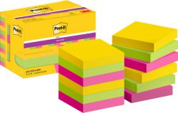 Post-It Karteczki samoprzylepne Super Sticky, 47,6x47,6mm, 12x90 kart., paleta Carnival 