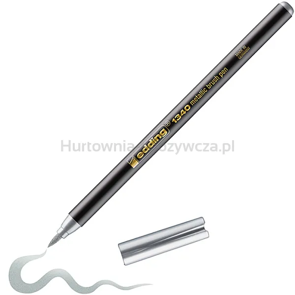 Edding Pisak Z Końcówką Pędzelkową E-1340 Metaliczny Srebrny 
