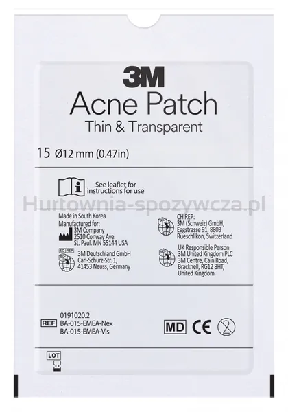 Plastry na zmiany trądzikowe VISCOPLAST-3M Acne Patch, ? 12 mm, 15 szt., pudełko