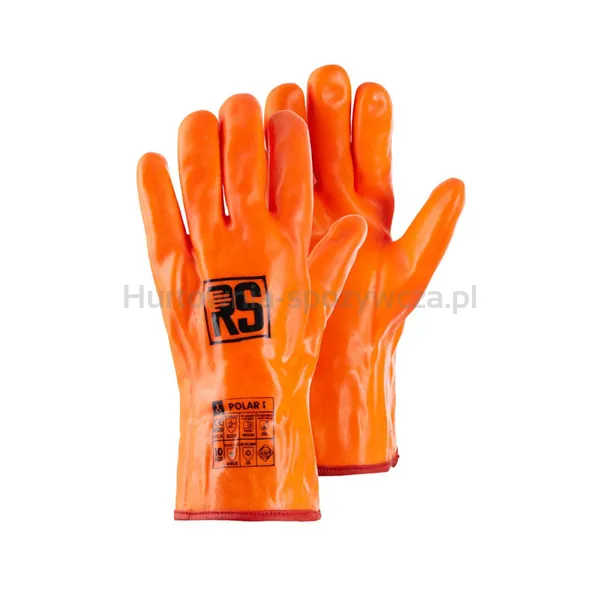 Rękawice chemiczne RS Polar I, ocieplane PVC, rozm. 10, pomarańczowa