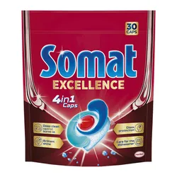 Somat Tabletki do mycia naczyń w zmywarkach Excellence 4 w 1 Caps  570 g (30 sztuk)