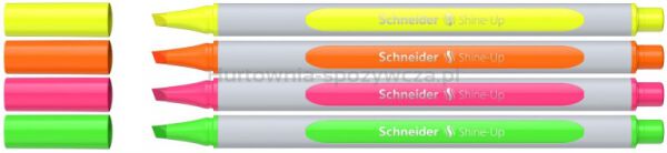 Zestaw zakreślaczy SCHNEIDER Shine-Up, 1-4mm, 4 szt., pudełko z zawieszką, mix kolorów - 2