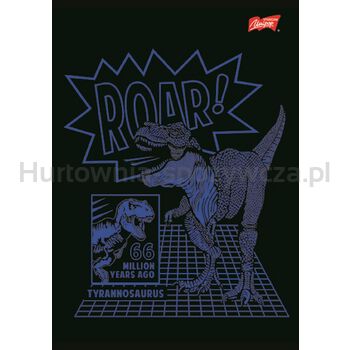 Unipap zeszyt okładka laminowana A5, 32 kartki, krata T-Rex