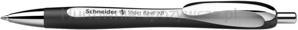 Schneider Długopis automatyczny Slider Rave, XB, 1szt., blister, biało-czarny  - 2