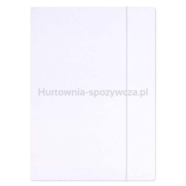Teczka z gumką OFFICE PRODUCTS Premium, karton, A4, 350gsm, 3-skrz., biała