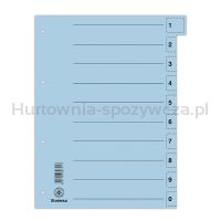 Donau Przekładka karton A4, 235x300mm, 0-9, 1 karta z perforacją, niebieska 