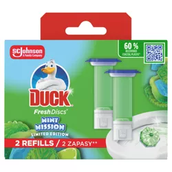 Duck Fresh Discs® Mint Mission - żelowy krążek do toalet, podwójny zapas do toalety 2x36ml