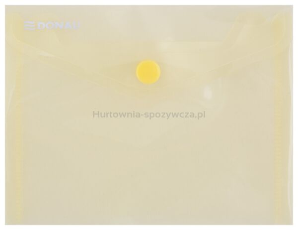 Donau Teczka kopertowa zatrzask, PP, A6, 180mikr., żółta 