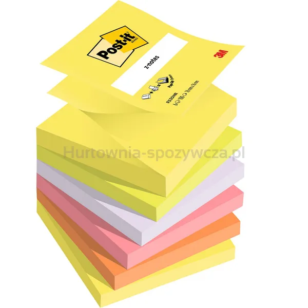 Post-It Karteczki samoprzylepne Z-Notes, 76x76mm, 6x100 kart., mix kolorów neonowych 