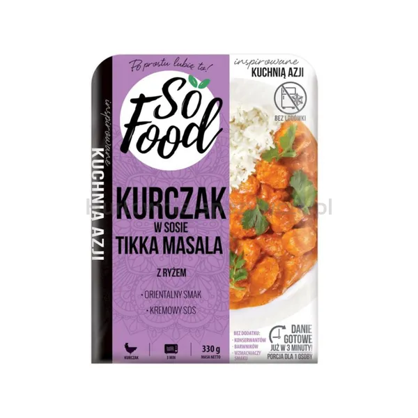 So Food Kurczak w Sosie Tikka Masala z Ryżem 330g
