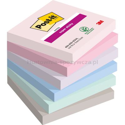 Post-It Karteczki samoprzylepne Super Sticky, SOULFUL, 76x76mm, 6x90 kart. 