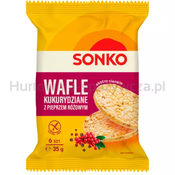 SONKO Wafle kukurydziane z pieprzem różowym 35g