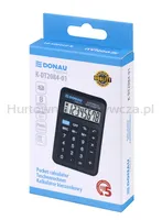 Kalkulator kieszonkowy DONAU TECH, 8-cyfr. wyświetlacz, wym. 97x62x11 mm, czarny - 3