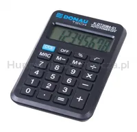 Kalkulator kieszonkowy DONAU TECH, 8-cyfr. wyświetlacz, wym. 97x62x11 mm, czarny - 12