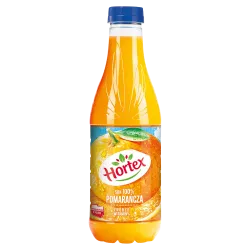 Hortex Sok 100% pomarańcza butelka aPet 1 l kaucja (w tym +0,50 zł/szt. zwrotnej kaucji)