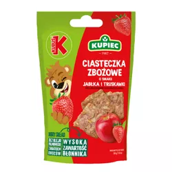 Kupiec &amp Kubuś Ciasteczka zbożowe o smaku jabłka- truskawki 50g