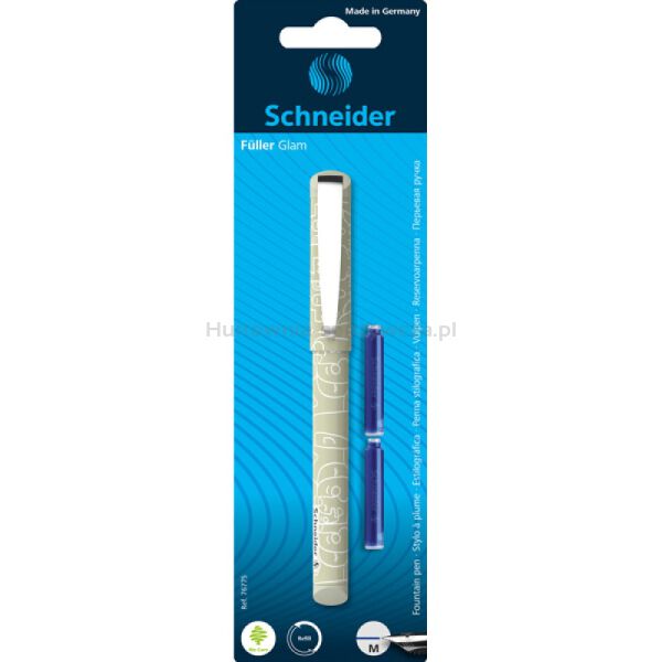 Schneider Pióro wieczne Glam + 2 naboje, blister, mix kolorów  - 3