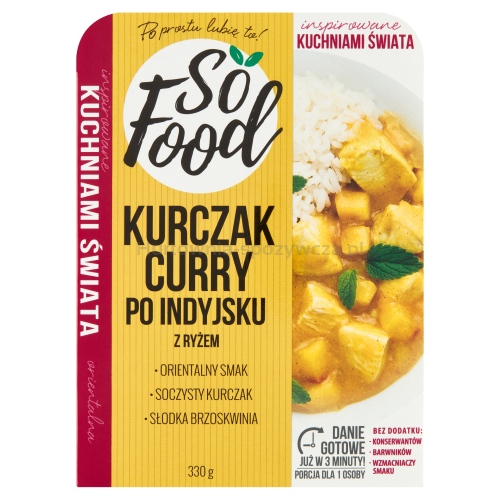So Food Kurczak Curry Po Indyjsku Z Ryżem. 330 G