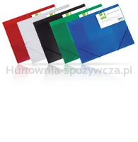 Q-Connect Teczka z gumką PP A4, 400mikr., 3-skrz., transparentna niebieska  - 2