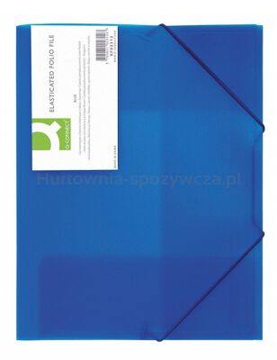 Q-Connect Teczka z gumką PP A4, 400mikr., 3-skrz., transparentna niebieska 