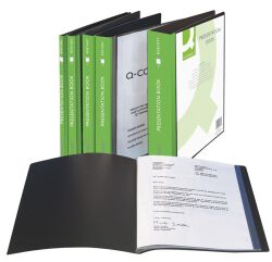 Q-Connect Teczka ofertowa z kieszenią opisową, PP, A4, 460mikr., 10 koszulek, Czarna 