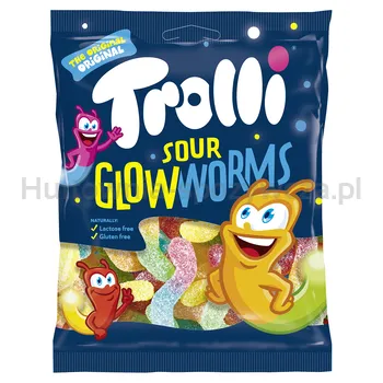 Trolli Sour Glowworms Robaczki Żelki O Smaku Owocowym W Kwaśnej Posypce 100G