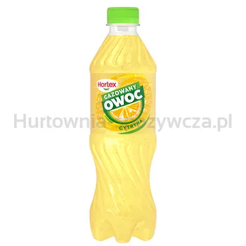 Hortex Gazowany Owoc napój o smaku cytrynowym butelka 500 ml
