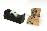 Taśma Biurowa Scotch® Magic™ Greener Choice (9-1933R3C38), Matowa, 19Mm, 33M, 3Szt., Podajnik C-38 Gratis - 2
