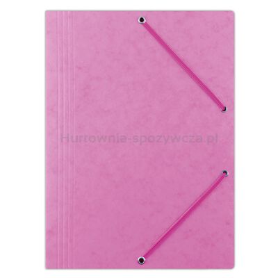 Donau Teczka z gumką preszpan, A4, 390gsm, 3-skrz., różowa 